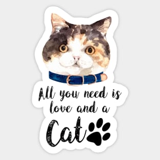 All you need is love and a cat Sticker